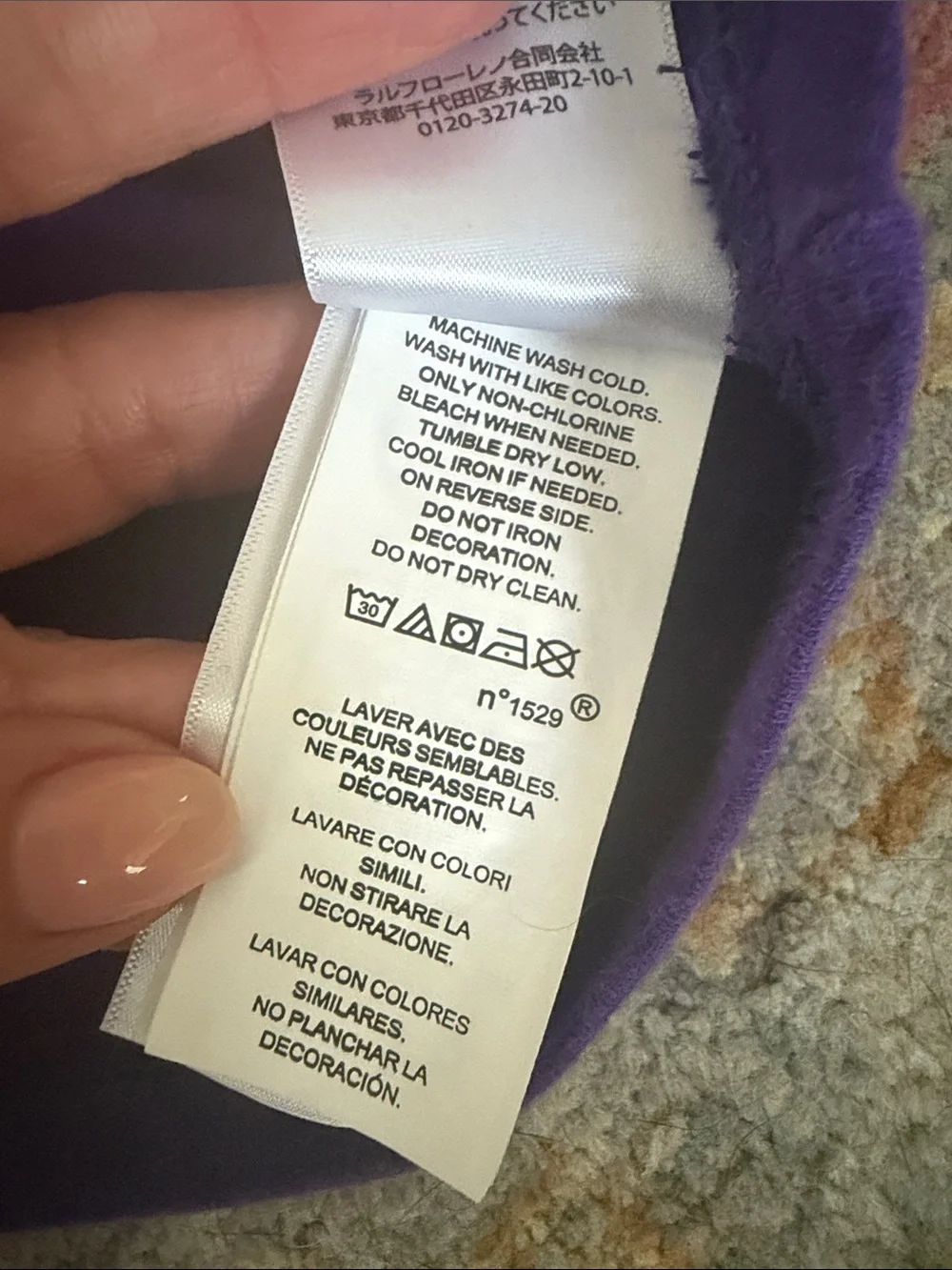 Ralph Lauren Kids Purple Crew Tee with White Polo Pony EUC